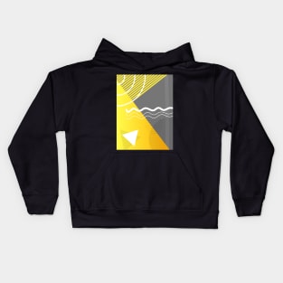 Yellow and grey abstract Kids Hoodie